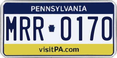 PA license plate MRR0170