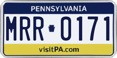 PA license plate MRR0171