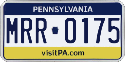 PA license plate MRR0175