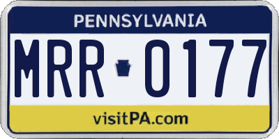 PA license plate MRR0177