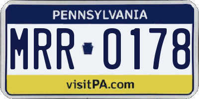 PA license plate MRR0178