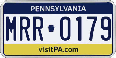 PA license plate MRR0179