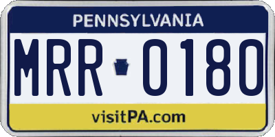 PA license plate MRR0180