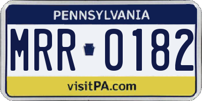 PA license plate MRR0182