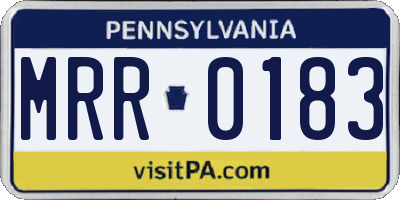 PA license plate MRR0183
