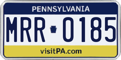 PA license plate MRR0185
