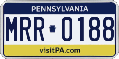 PA license plate MRR0188