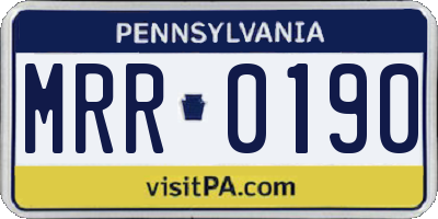 PA license plate MRR0190