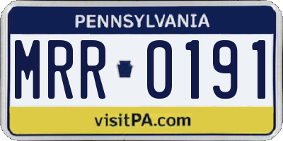 PA license plate MRR0191