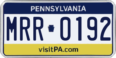 PA license plate MRR0192