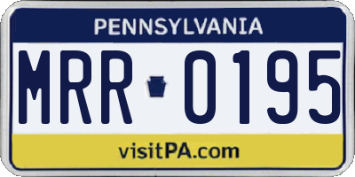 PA license plate MRR0195