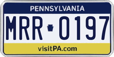 PA license plate MRR0197