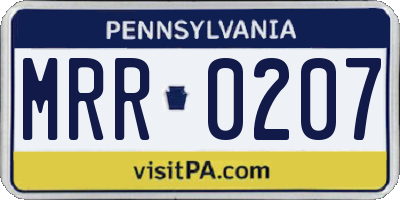 PA license plate MRR0207