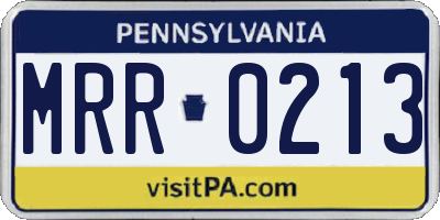 PA license plate MRR0213