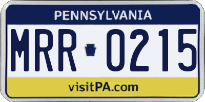 PA license plate MRR0215