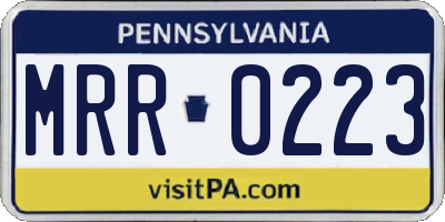 PA license plate MRR0223