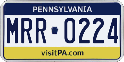 PA license plate MRR0224