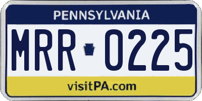 PA license plate MRR0225