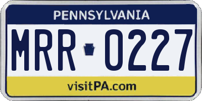 PA license plate MRR0227