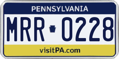 PA license plate MRR0228