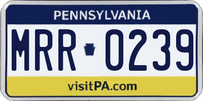 PA license plate MRR0239