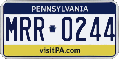 PA license plate MRR0244