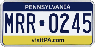 PA license plate MRR0245