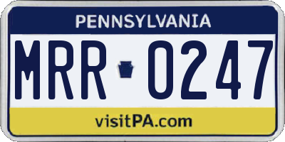 PA license plate MRR0247