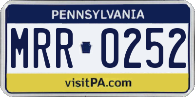 PA license plate MRR0252