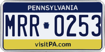 PA license plate MRR0253