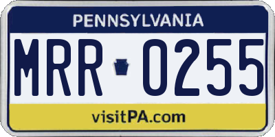 PA license plate MRR0255