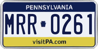 PA license plate MRR0261