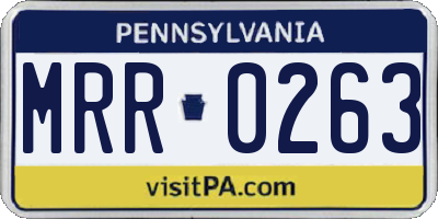 PA license plate MRR0263