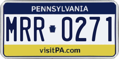 PA license plate MRR0271