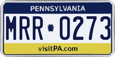 PA license plate MRR0273