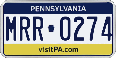 PA license plate MRR0274