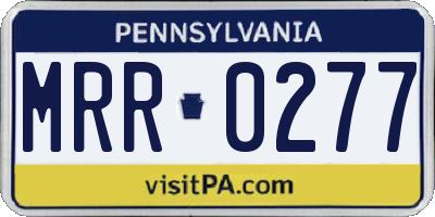 PA license plate MRR0277