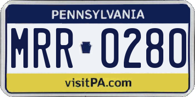 PA license plate MRR0280