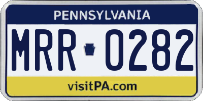 PA license plate MRR0282