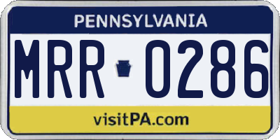 PA license plate MRR0286