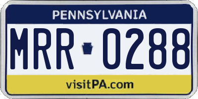PA license plate MRR0288