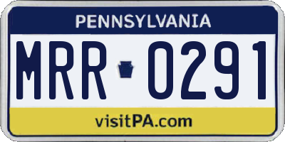 PA license plate MRR0291