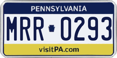 PA license plate MRR0293
