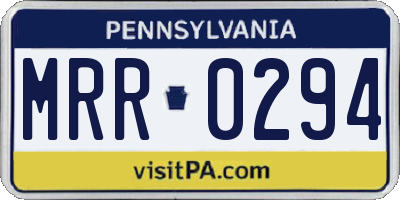 PA license plate MRR0294