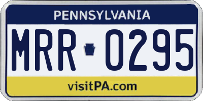 PA license plate MRR0295