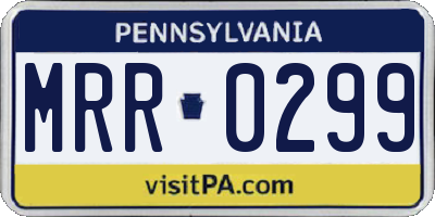 PA license plate MRR0299