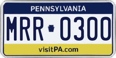 PA license plate MRR0300