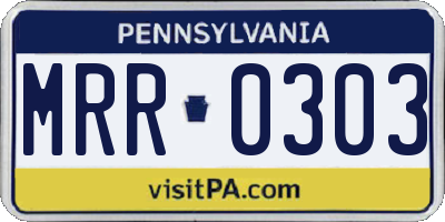 PA license plate MRR0303