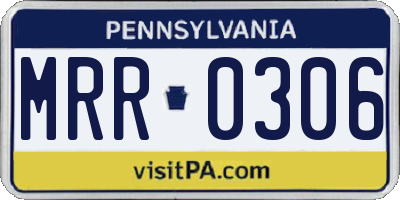 PA license plate MRR0306