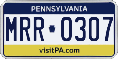 PA license plate MRR0307